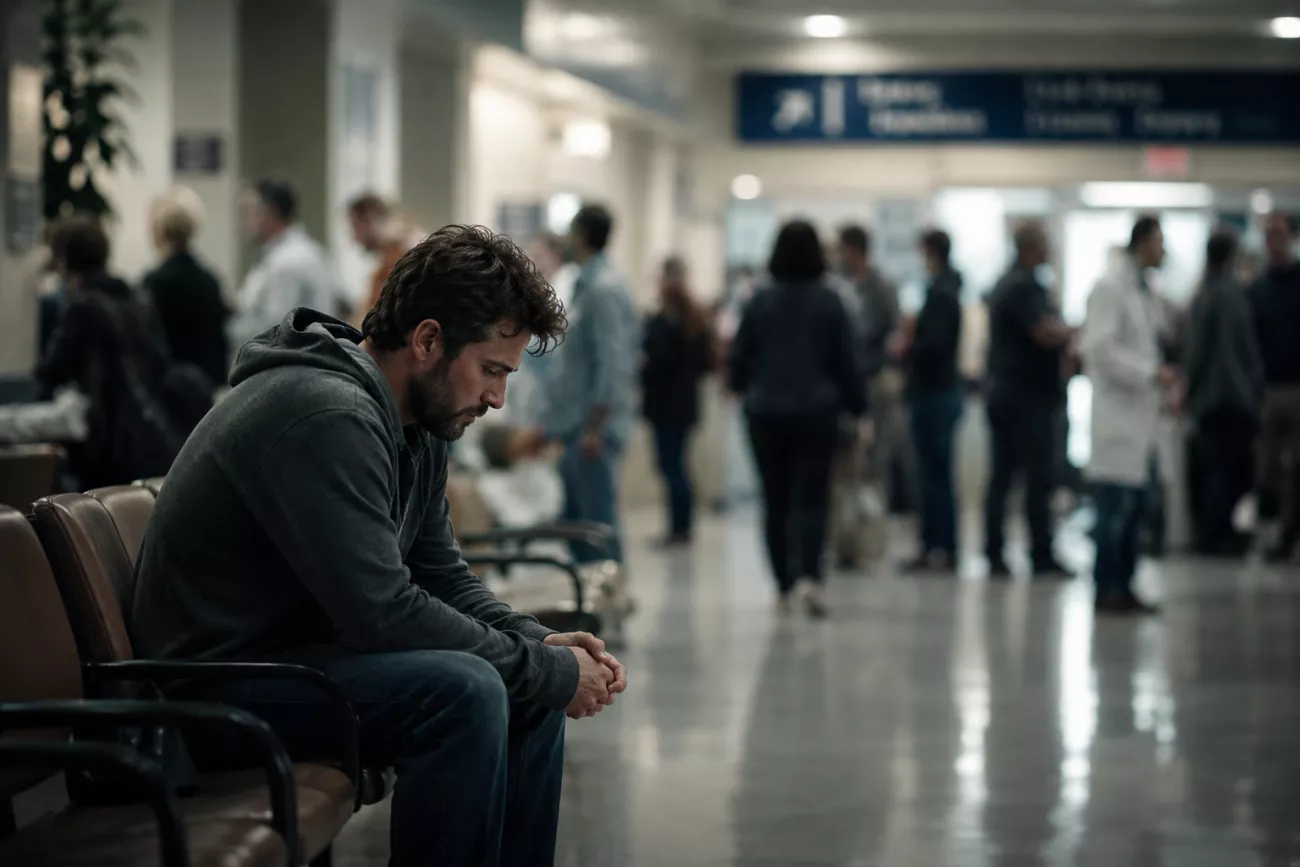 Man in a hospital