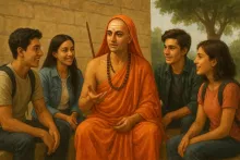 Adi Shankaracharya with moder youths