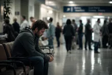 Man in a hospital