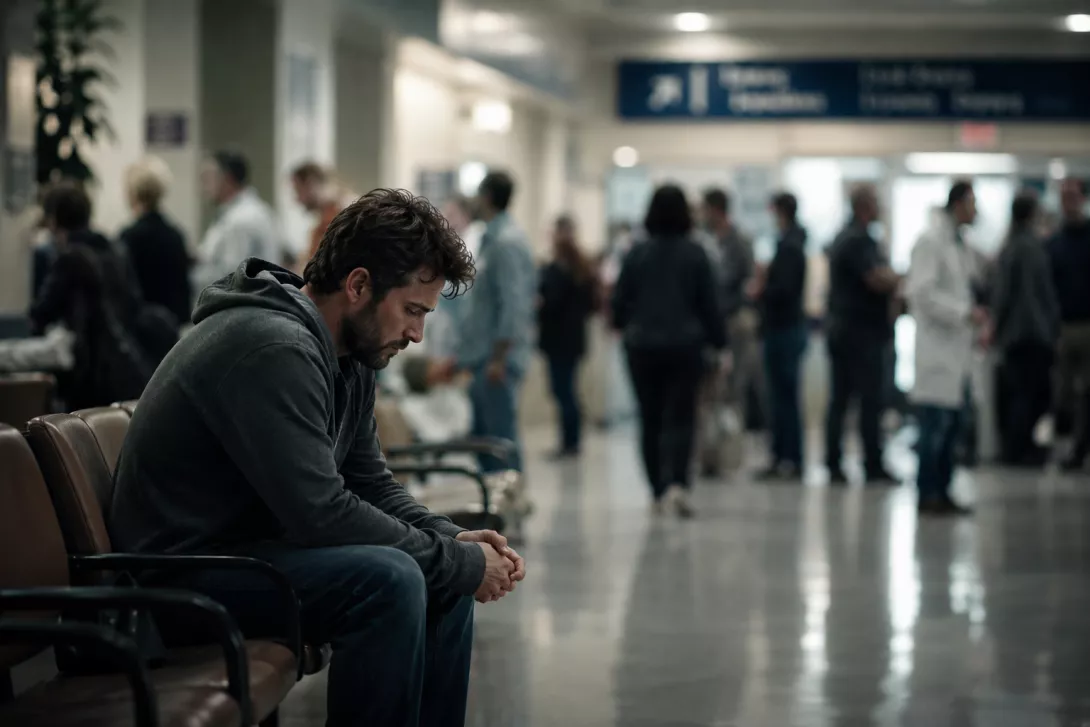 Man in a hospital